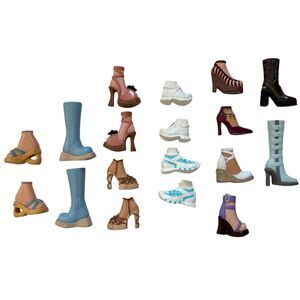 Barbie My Scene Doll Lot of 6 Pairs of Shoes Boots Heels & 6 Single Replacements
